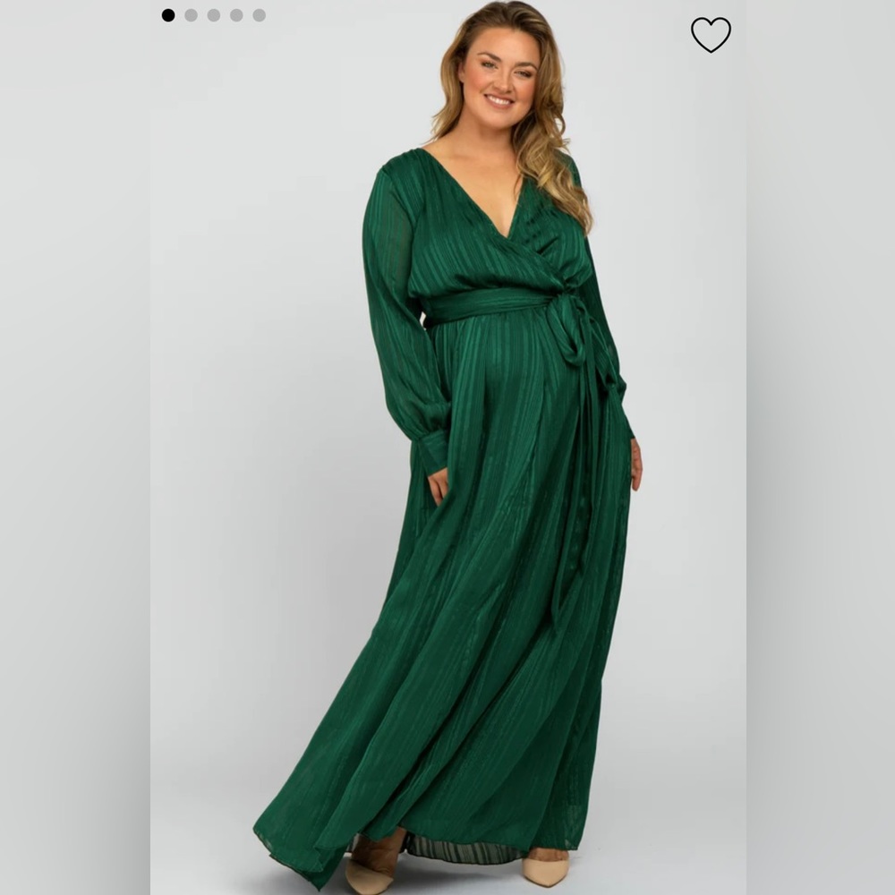 Sparkle / Metallic Green Pinkblush Maternity Dress 1X